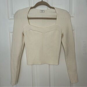 Abercrombie & Fitch Ribbed Knit Square Neck Top